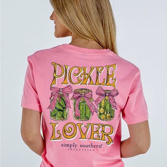 Simply Southern Pickle Lover Tee Pink Dill Pickles T-shirt Women’s XL NEW - Picture 2 of 8